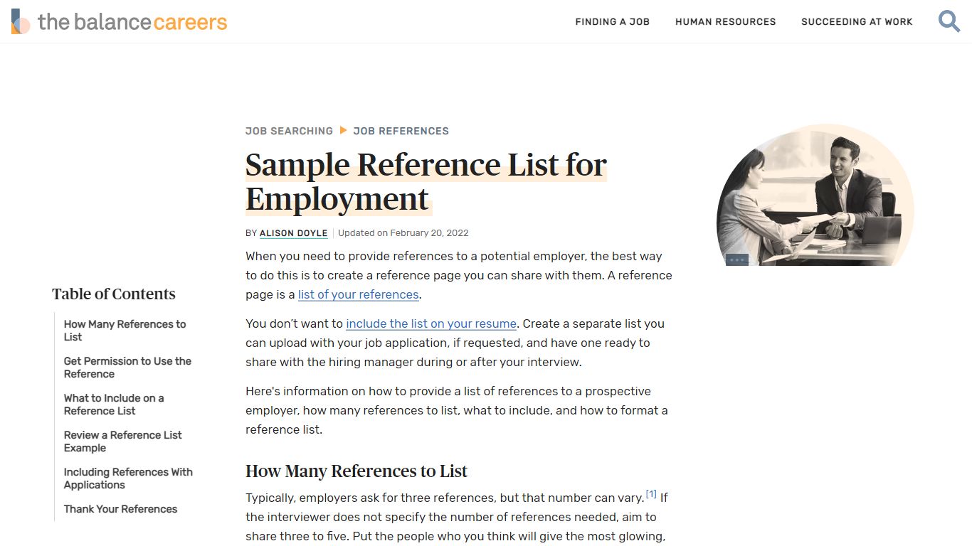 Sample Reference List for Employment - The Balance Careers