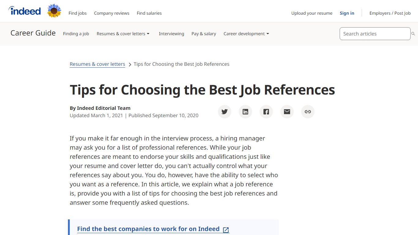 Tips for Choosing the Best Job References | Indeed.com