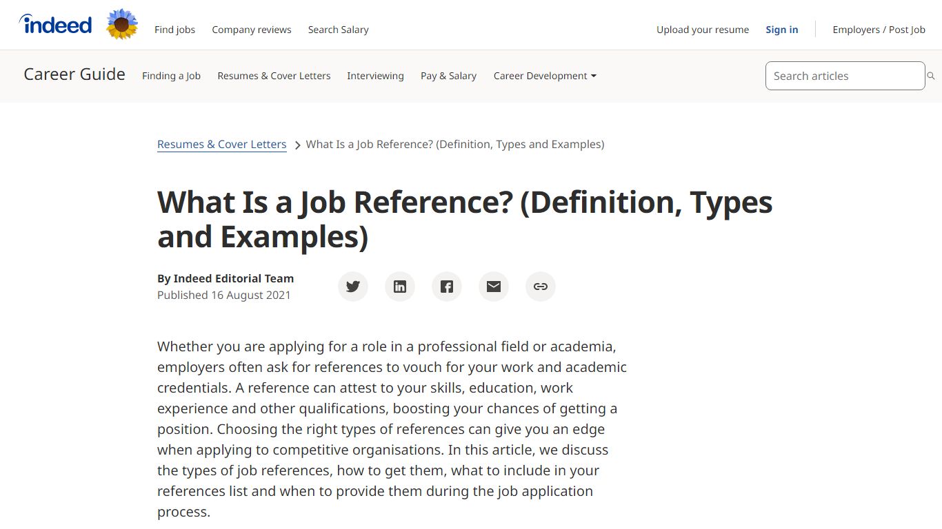 What Is a Job Reference? (Definition, Types and Examples)